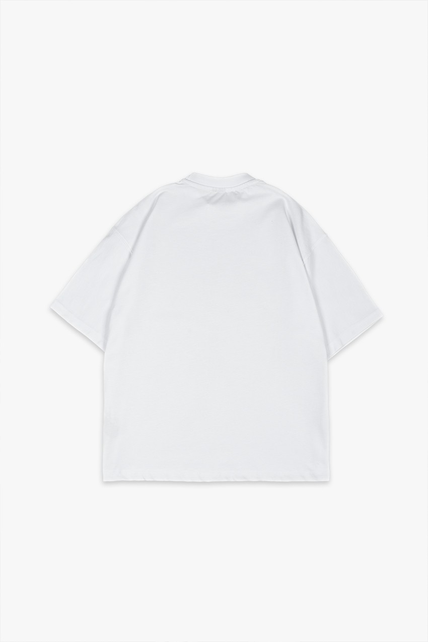 Shadow Walk Premium Beyaz Oversize Tişört