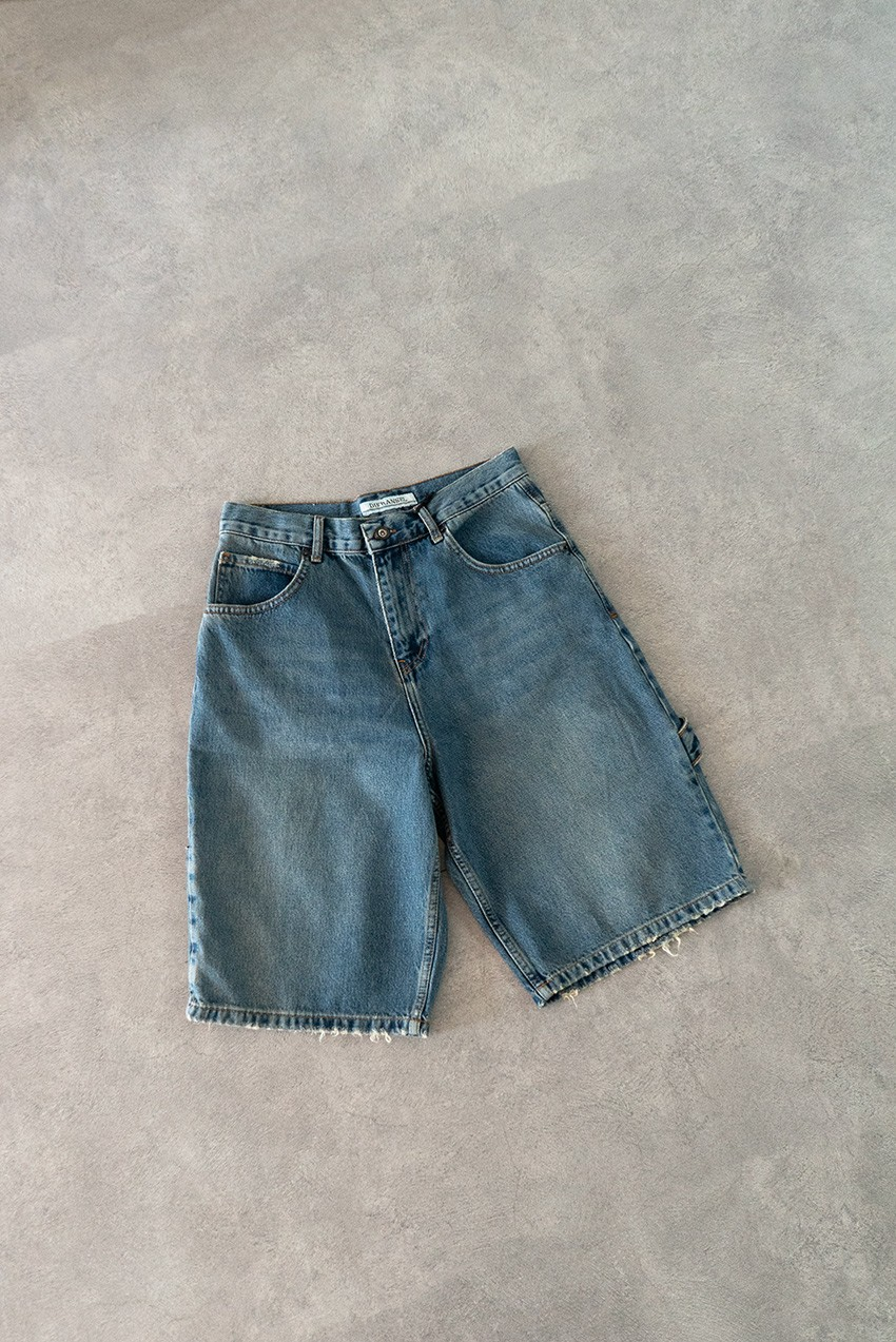 Koyu Mavi Baggy Jean Erkek Şort