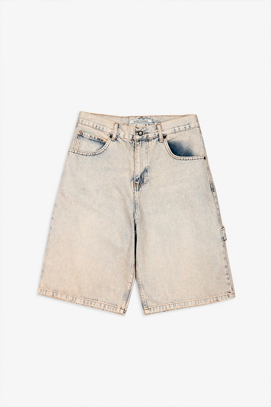 Asit Yıkamalı Ekstra Bol Vintage Baggy Kot Şort