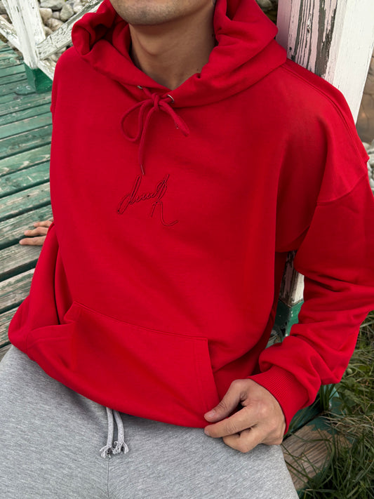 Oversize Nakışlı Kapüşonlu Sweatshirt