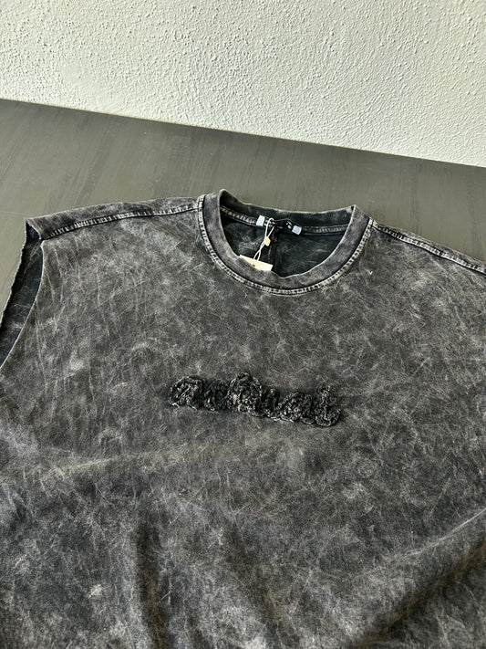 Siyah Washed Muscle Tee