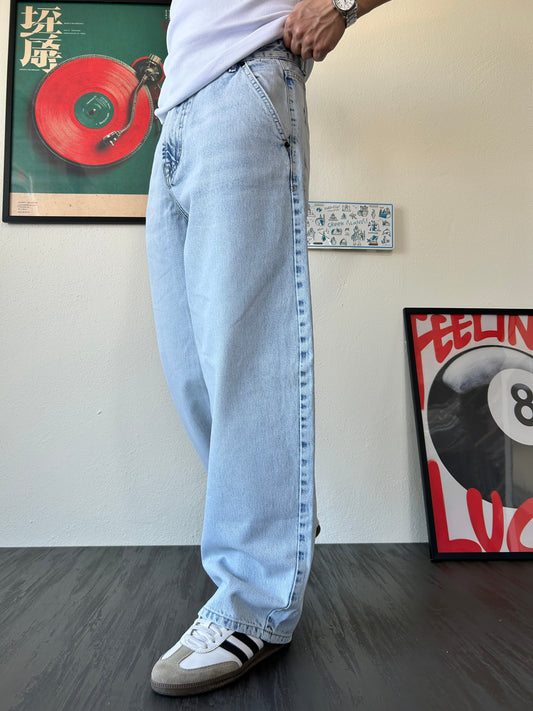 Buz Mavi Yıkamalı Skater Fit Jean