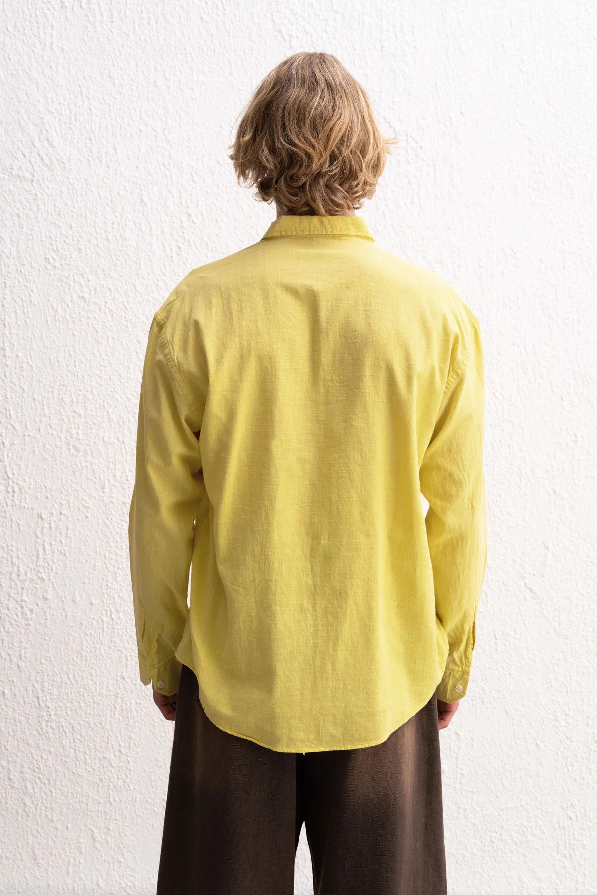 OVERSIZE FRESH KETEN SARI GÖMLEK