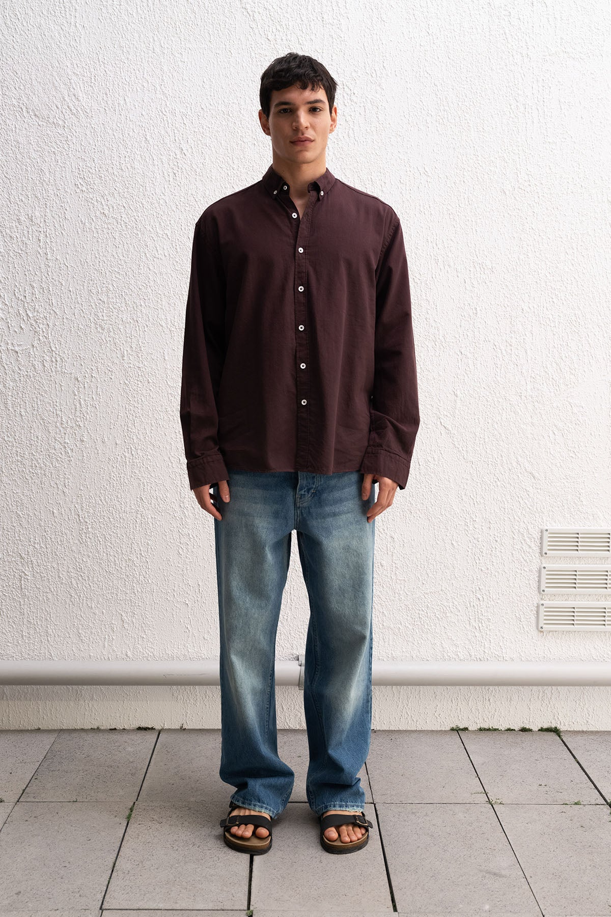 OVERSIZE FRESH KETEN KAHVERENGİ GÖMLEK