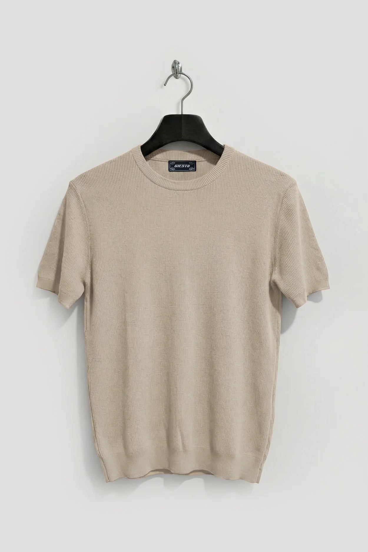 FİTİLLİ DOKULU BEJ TRİKO T-SHIRT