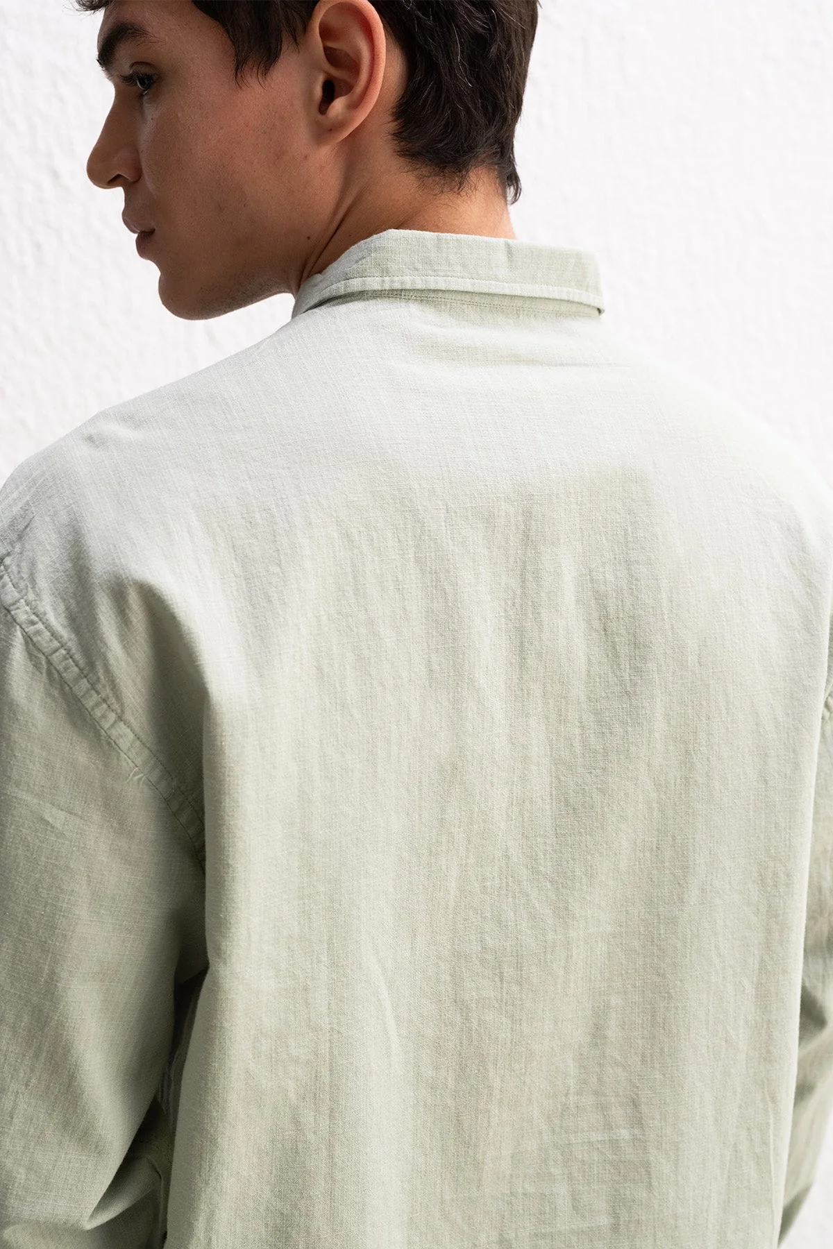 OVERSIZE FRESH KETEN MİNT GÖMLEK