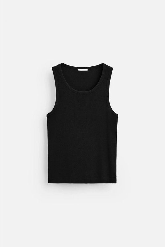 Unisex Likralı Siyah Fitilli Atlet