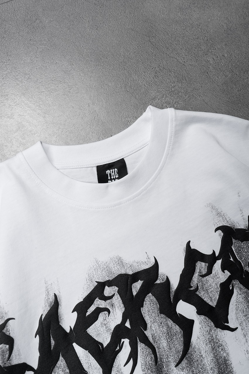 Saercow Baskılı Scribble Detay Premium Siyah Oversize Tişört