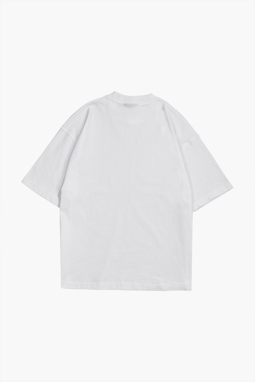 Saercow Baskılı Scribble Detay Premium Siyah Oversize Tişört