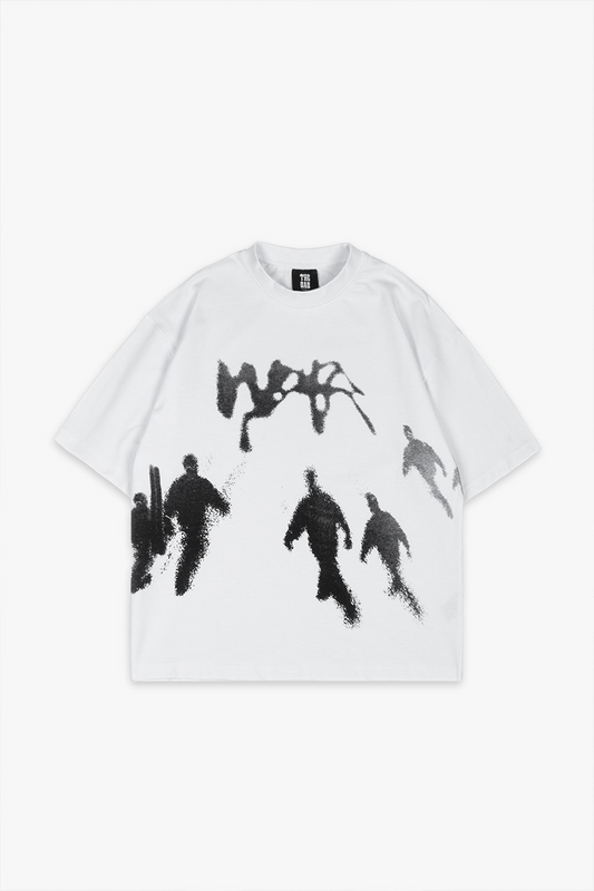 Shadow Walk Premium Beyaz Oversize Tişört