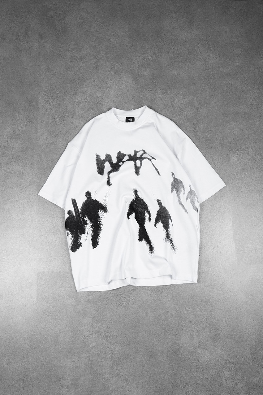 Shadow Walk Premium Beyaz Oversize Tişört