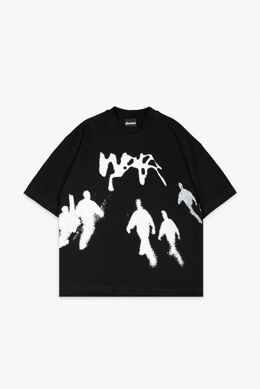 Shadow Walk Premium Siyah Oversize Tişört