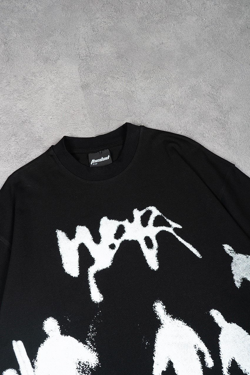 Shadow Walk Premium Siyah Oversize Tişört