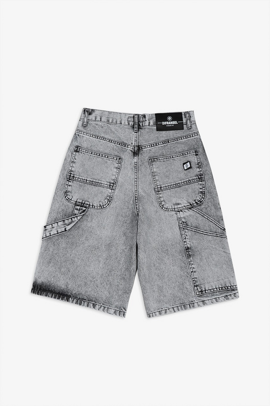 Gri Baggy Jean Erkek Şort
