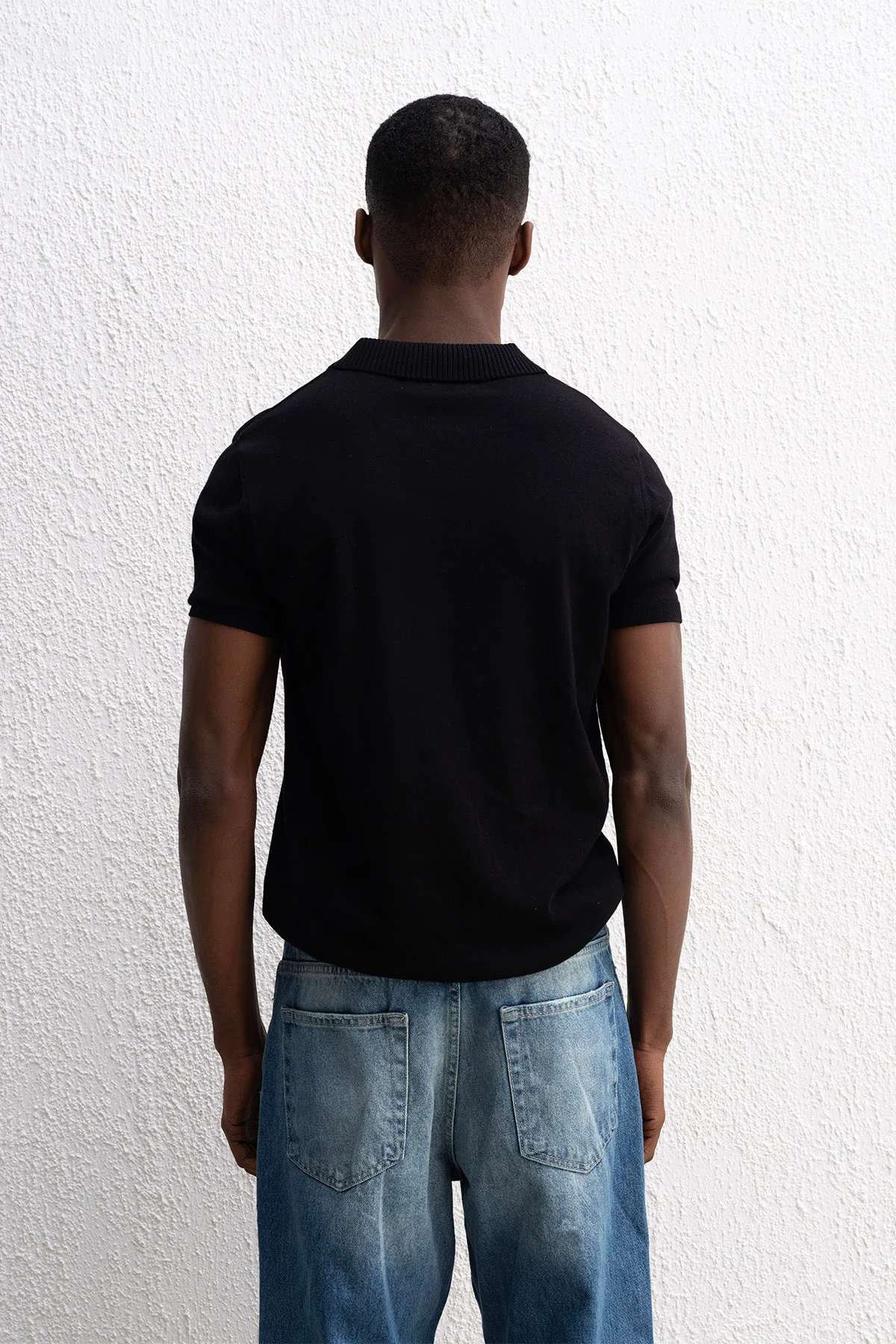 POLO YAKA TRİKO SİYAH T-SHIRT