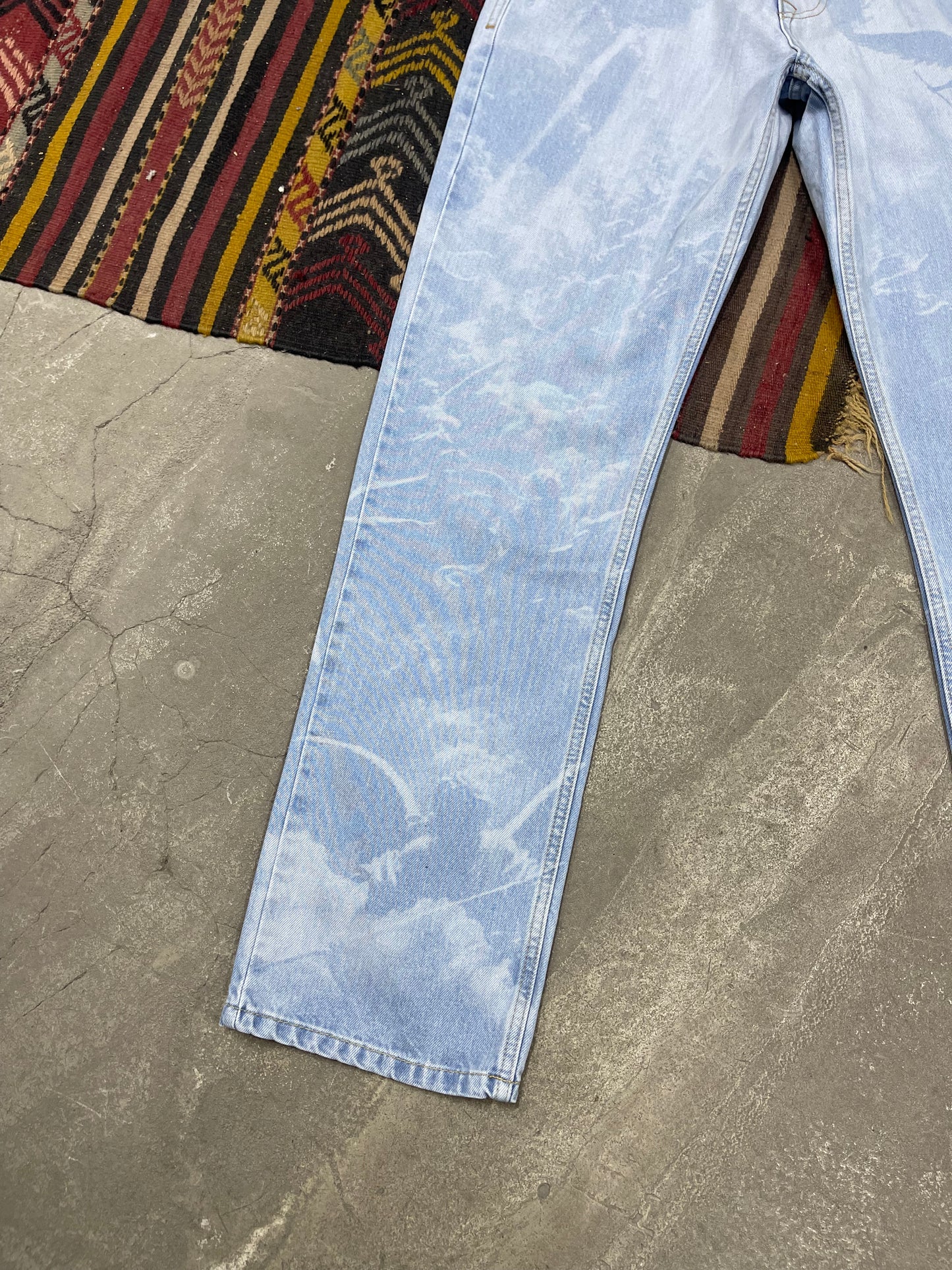 Phantom Wash Full Desenli Buz Mavi  Loose Fit Jean