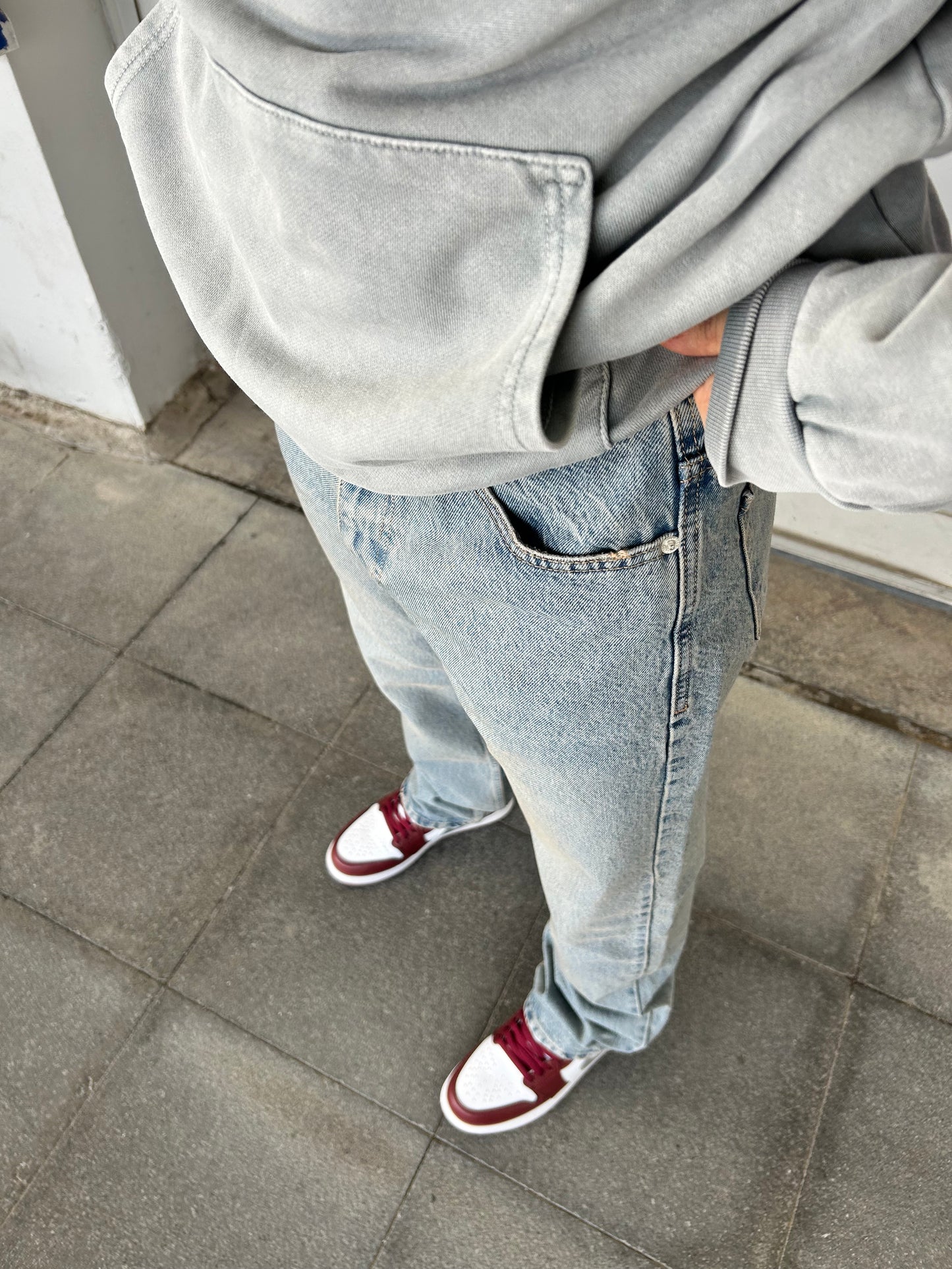 Soluk Mavi Baggy Pantolon K-37