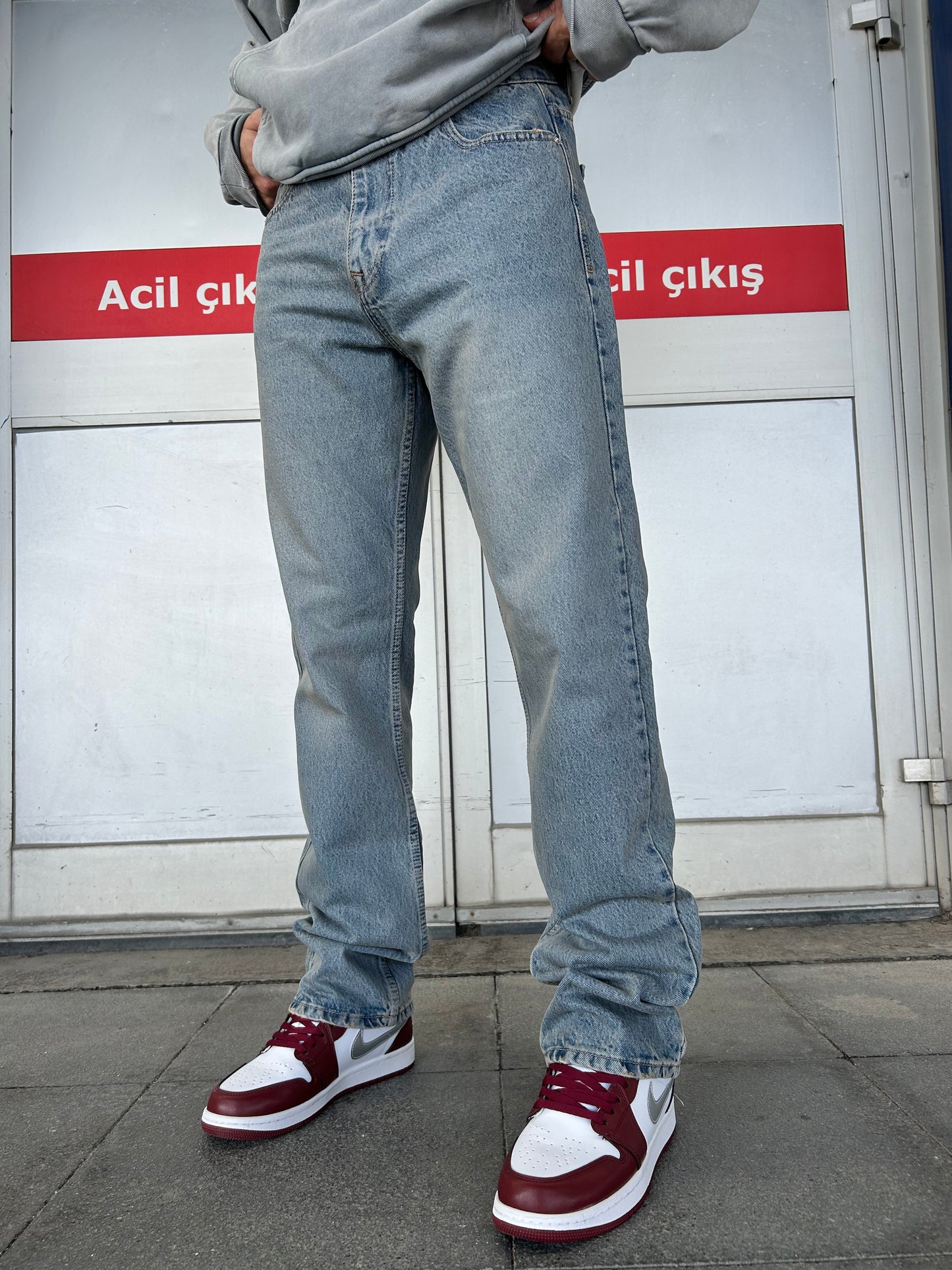 Soluk Mavi Baggy Pantolon K-37