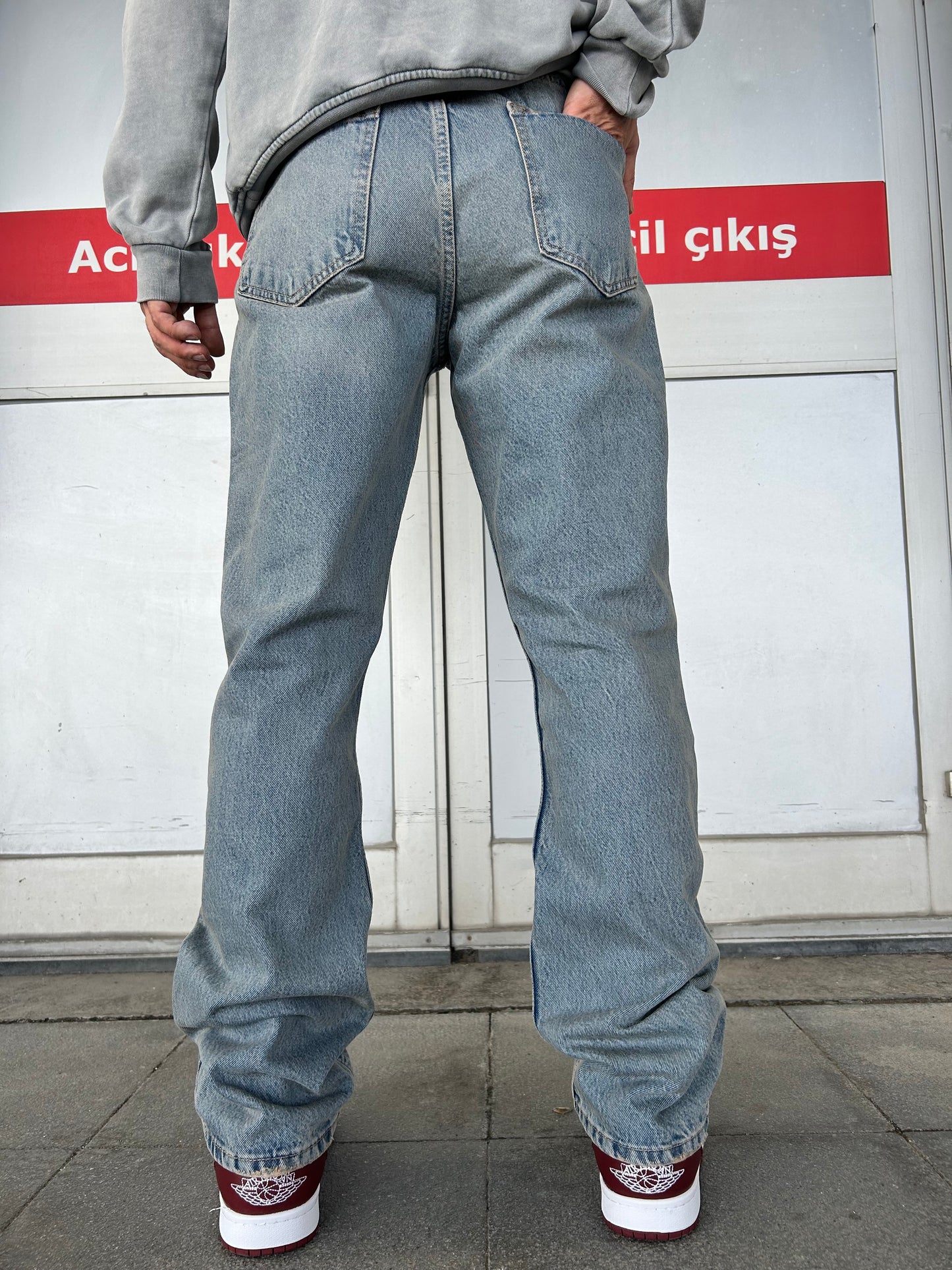 Soluk Mavi Baggy Pantolon K-37