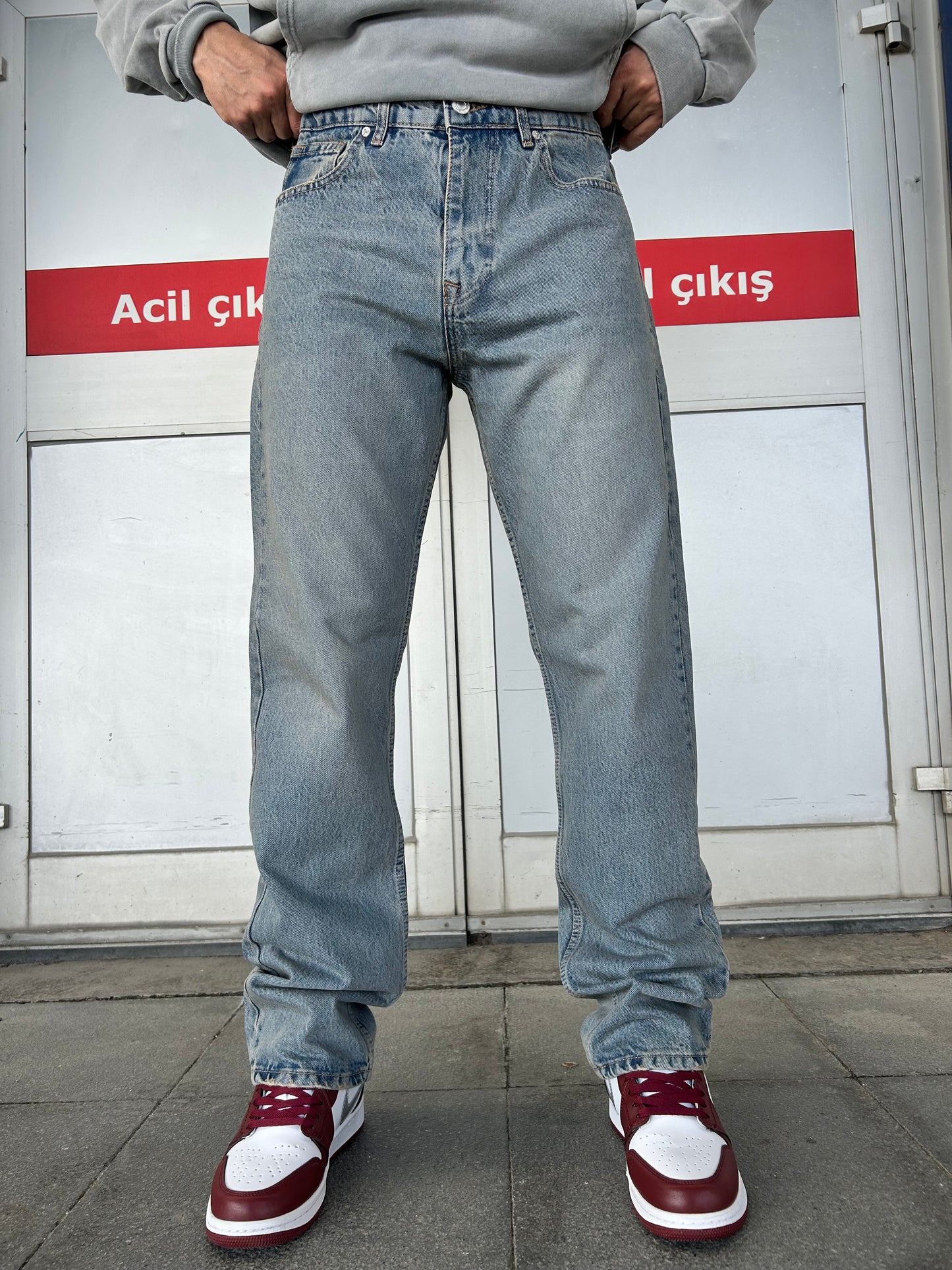 Soluk Mavi Baggy Pantolon K-37