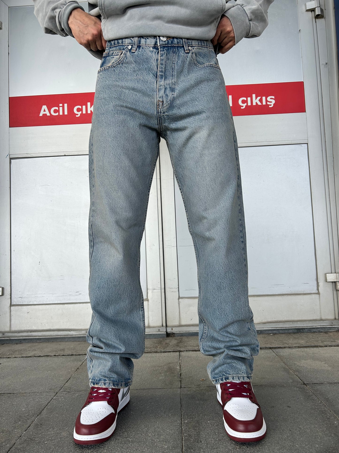 Soluk Mavi Baggy Pantolon K-37
