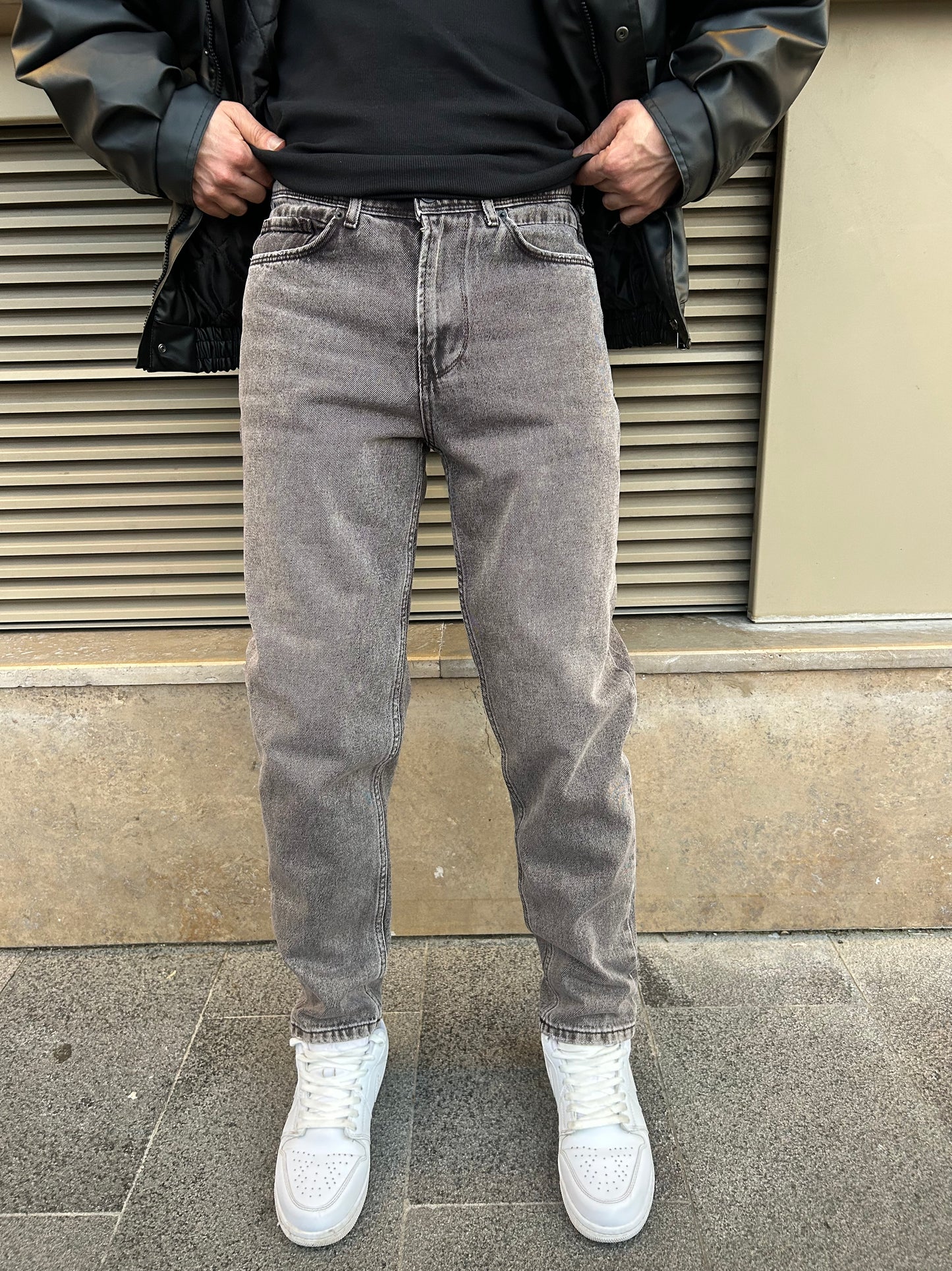 Kahve Yıkamalı Efektli Boyfriend Jean