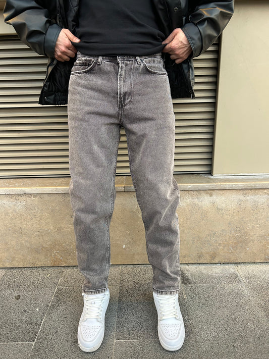 Kahve Yıkamalı Efektli Boyfriend Jean