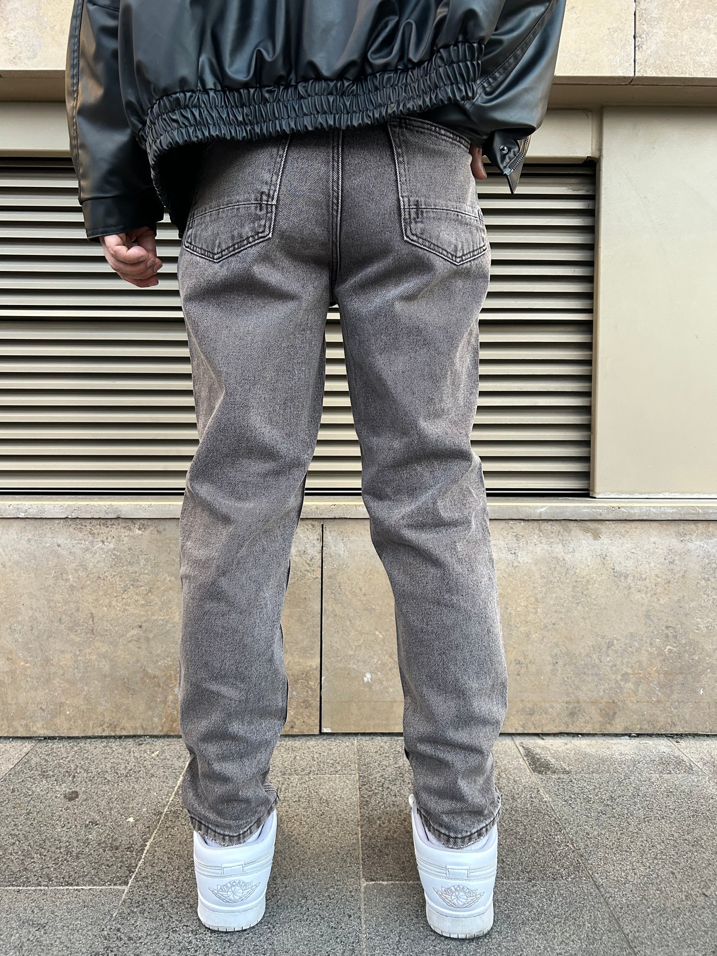 Kahve Yıkamalı Efektli Boyfriend Jean