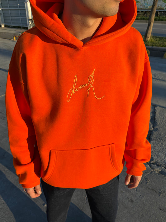 Oversize Nakışlı Kapüşonlu Sweatshirt