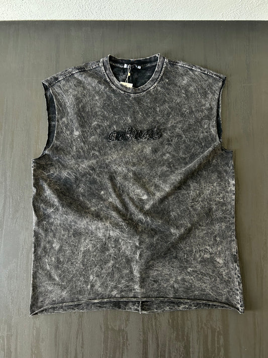 Siyah Washed Muscle Tee