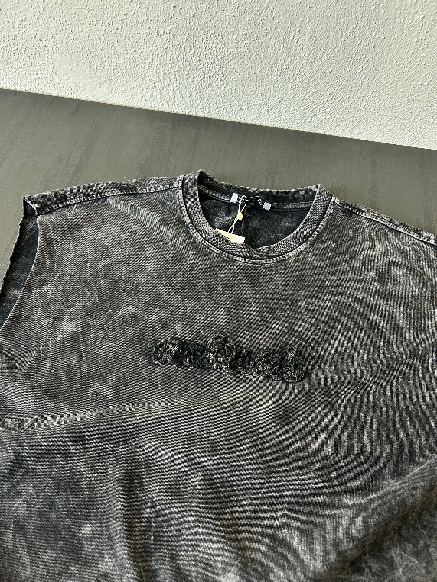 Siyah Washed Muscle Tee