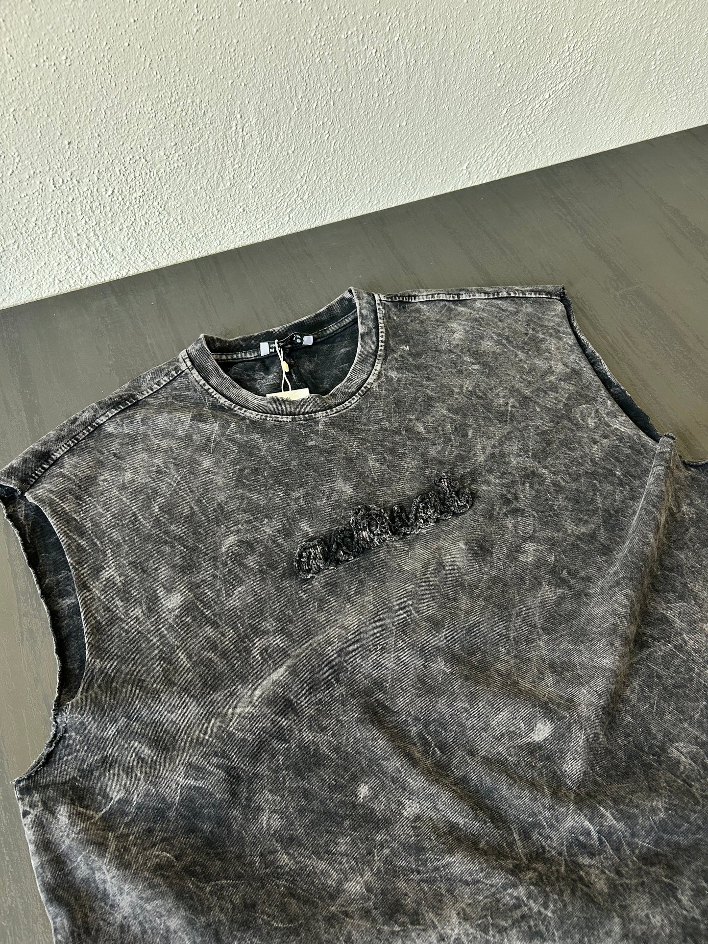 Siyah Washed Muscle Tee
