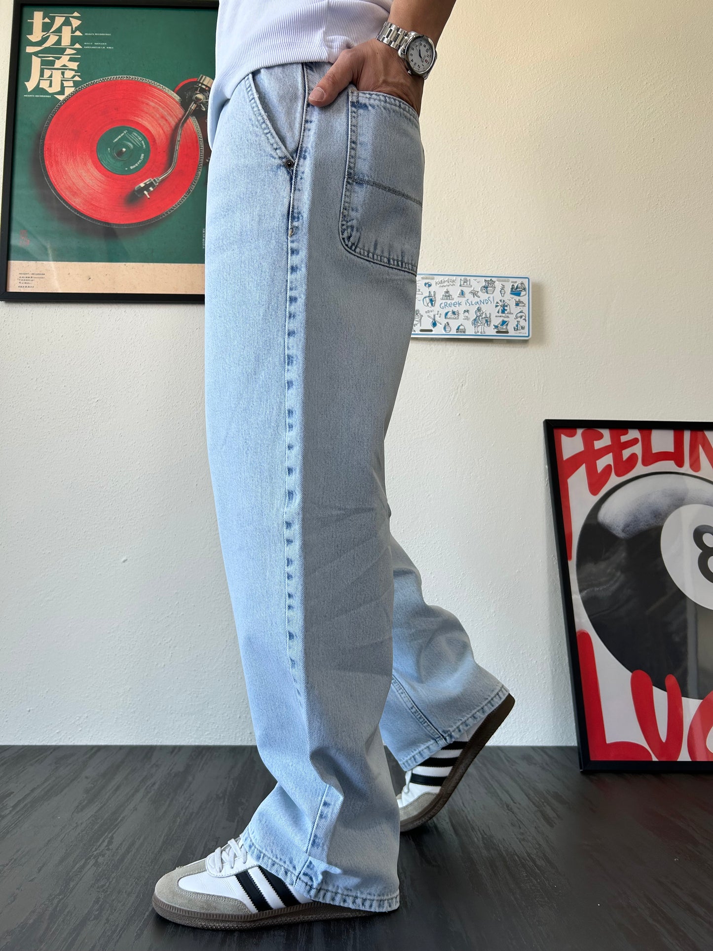 Buz Mavi Yıkamalı Skater Fit Jean
