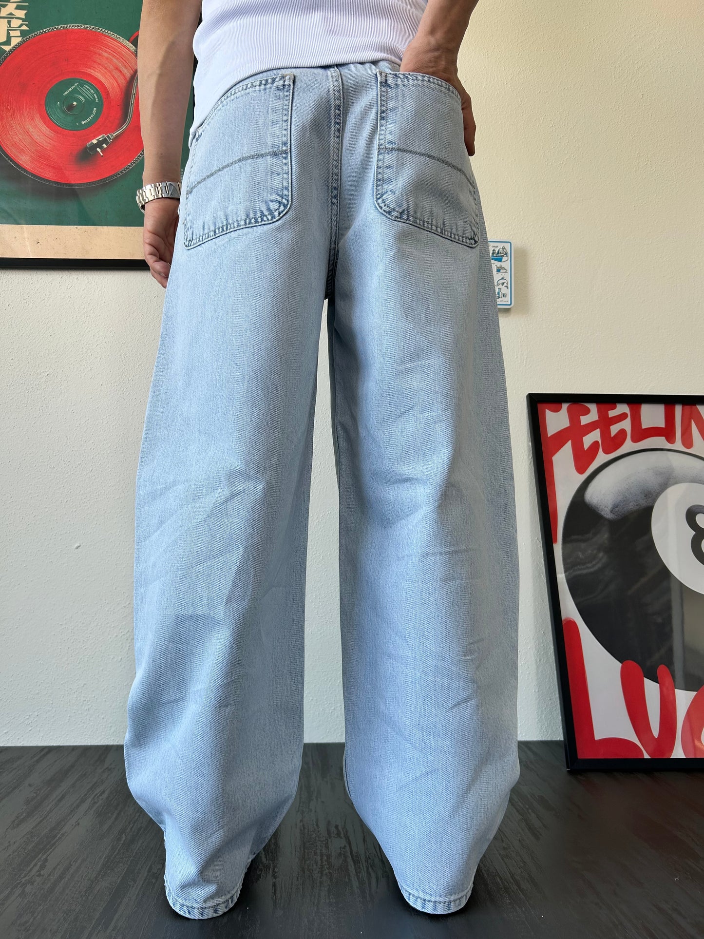 Buz Mavi Yıkamalı Skater Fit Jean