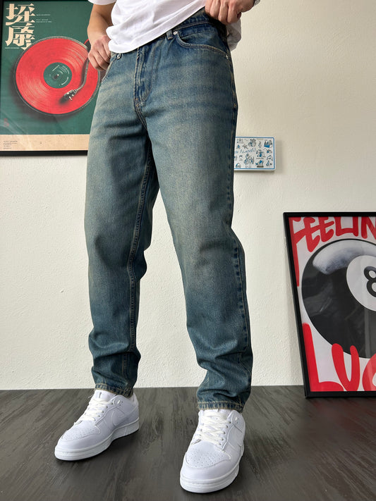 Rahat Kalıp Eskitme Yeşil Boyfriend Jean K-14