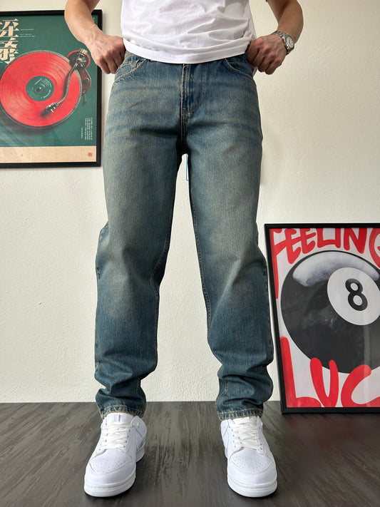 Rahat Kalıp Eskitme Yeşil Boyfriend Jean K-14