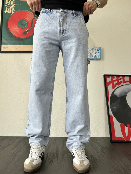2PAC Baskılı Buz Mavi Baggy Jean