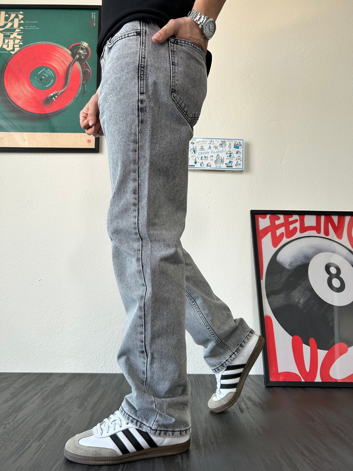 Gri Baggy Jean