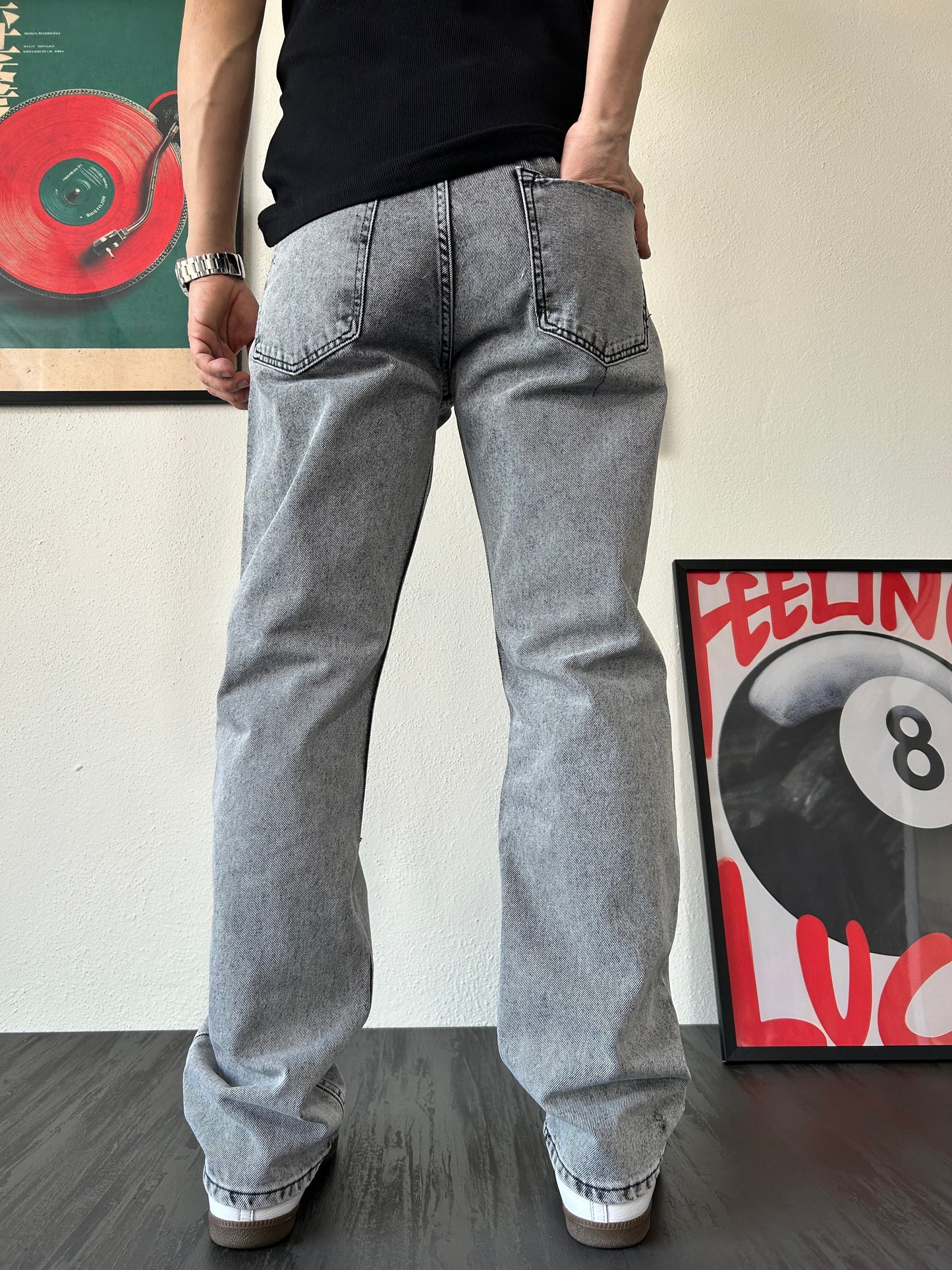 Gri Baggy Jean