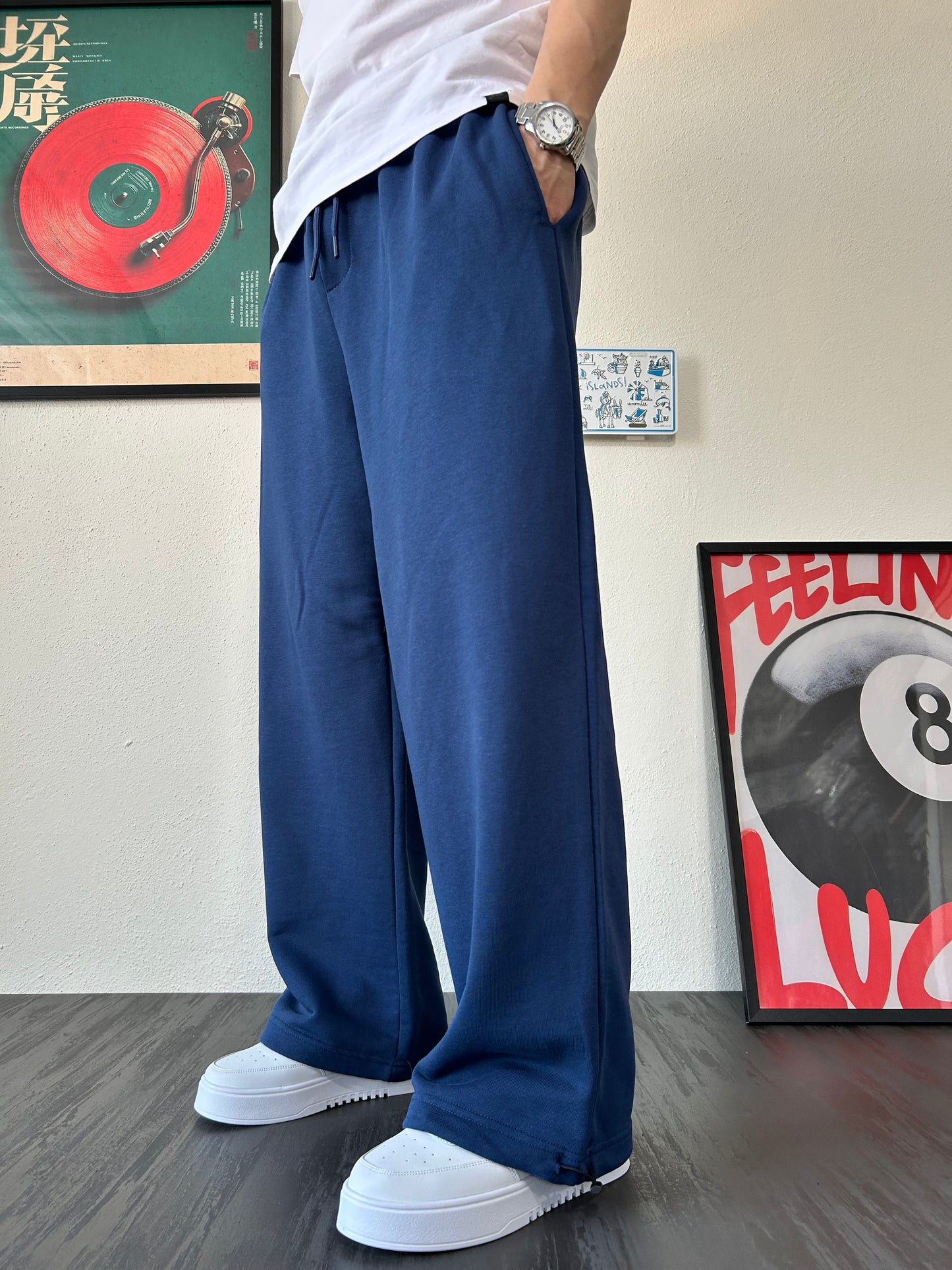 Lacivert Premium Ayarlanabilir Paça Oversize Eşofman Altı