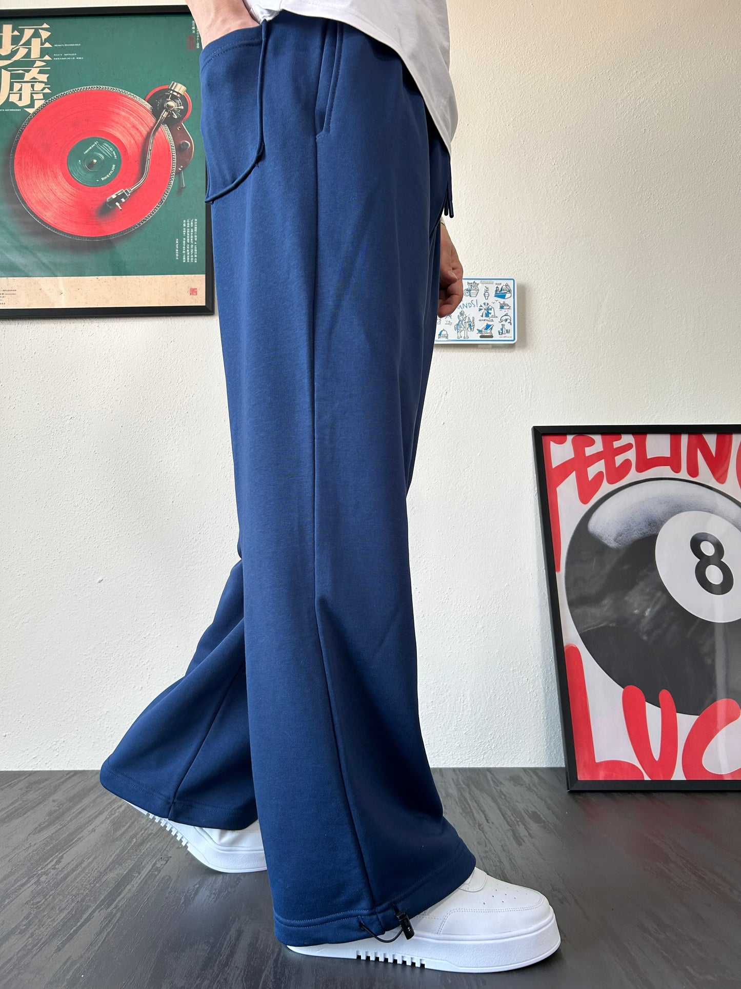 Lacivert Premium Ayarlanabilir Paça Oversize Eşofman Altı