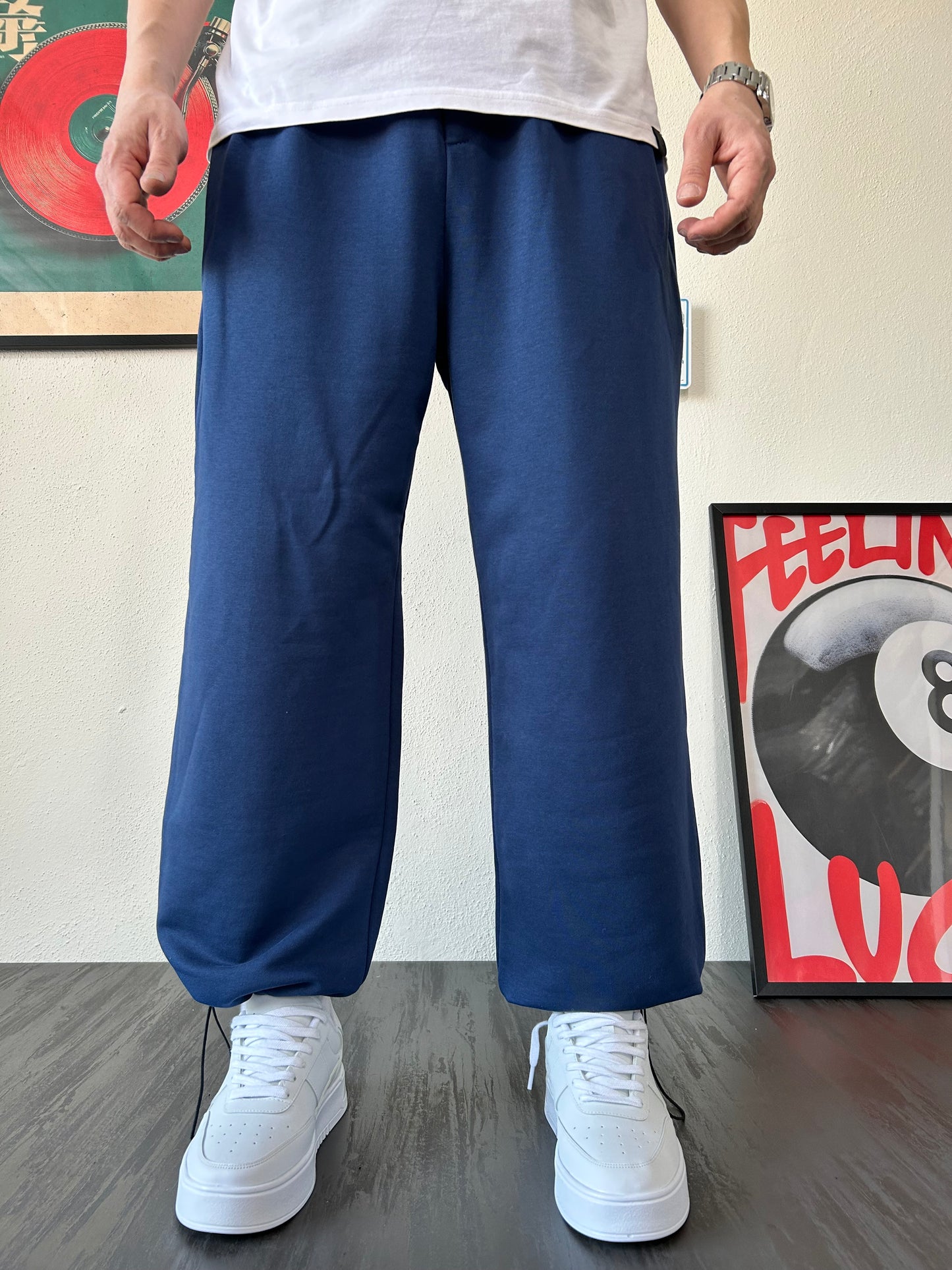 Lacivert Premium Ayarlanabilir Paça Oversize Eşofman Altı