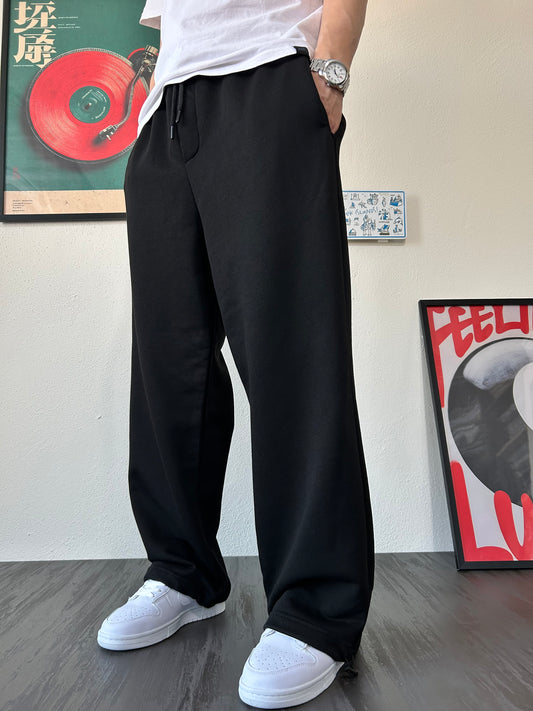 Siyah Premium Ayarlanabilir Paça Oversize Eşofman Altı