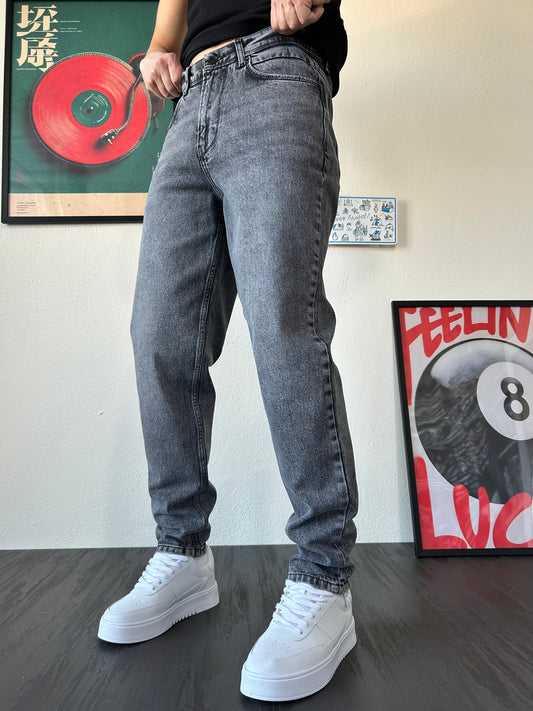 Gri Rahat Kalıp Boyfriend Jean
