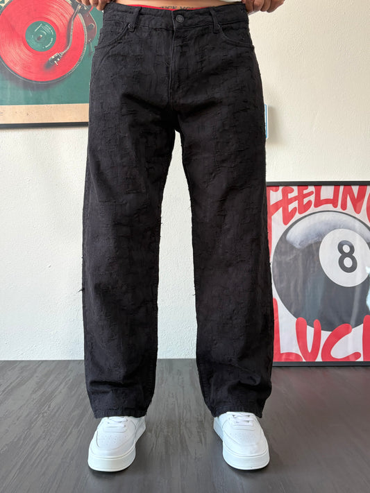 Jakar Desen Siyah Baggy Pantolon