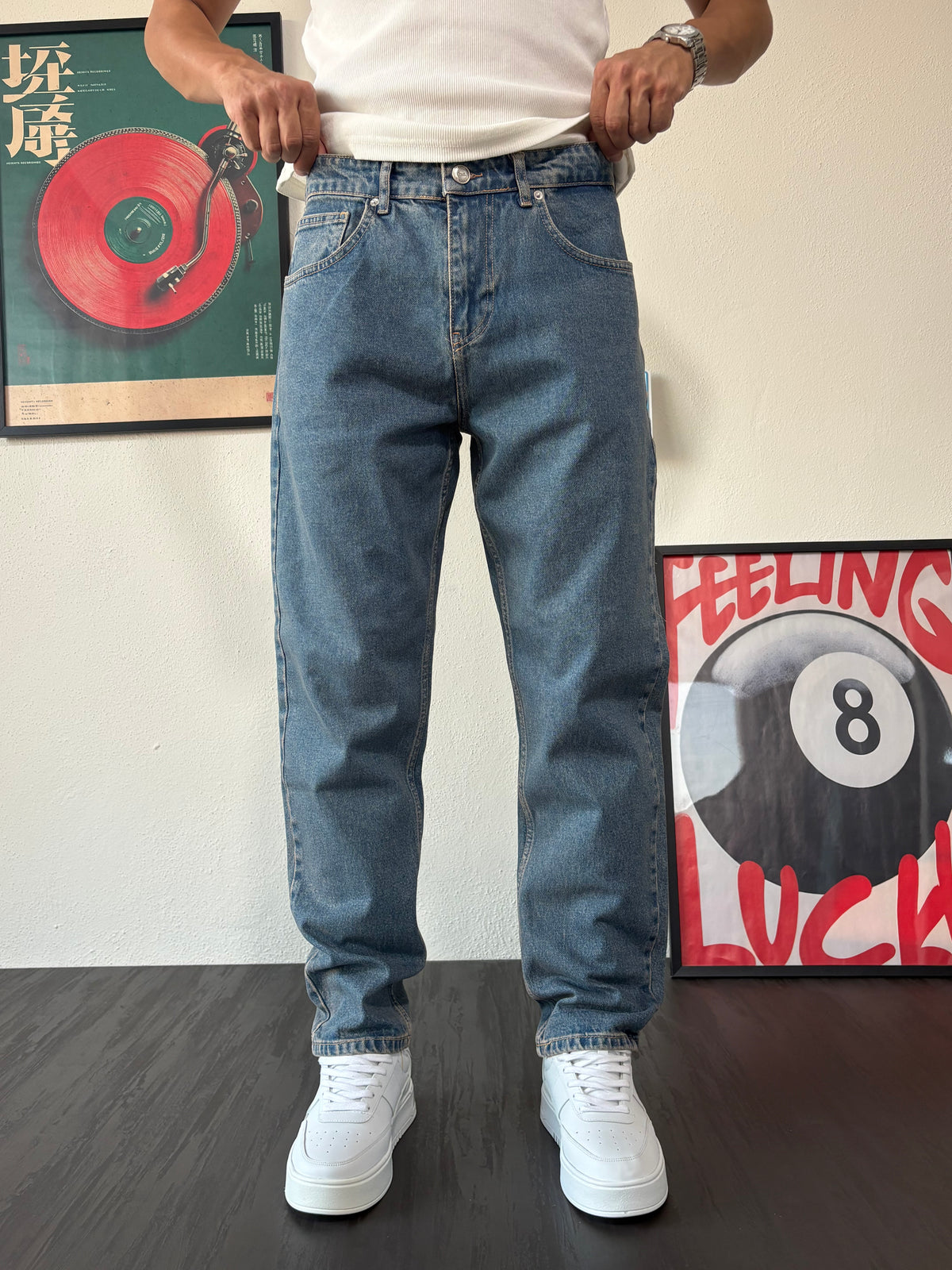 Mavi Yıkamalı Boyfriend Jean