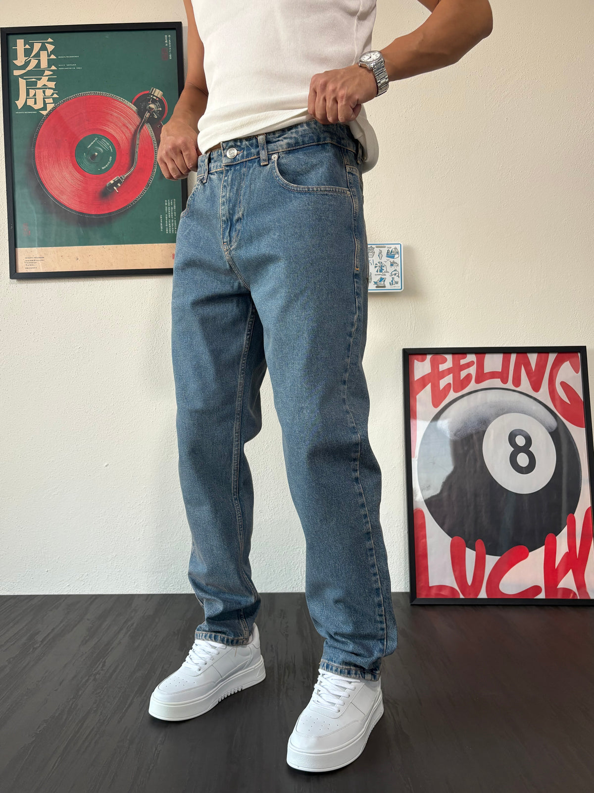 Mavi Yıkamalı Boyfriend Jean