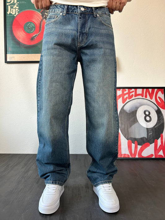 Baggy Fit Tintli Yeşil Yıkamalı Jean K-12