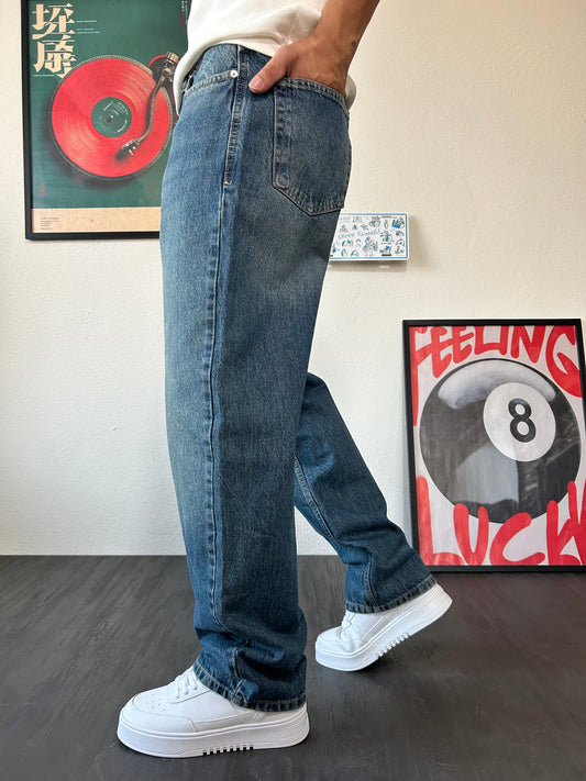 Baggy Fit Tintli Yeşil Yıkamalı Jean K-12