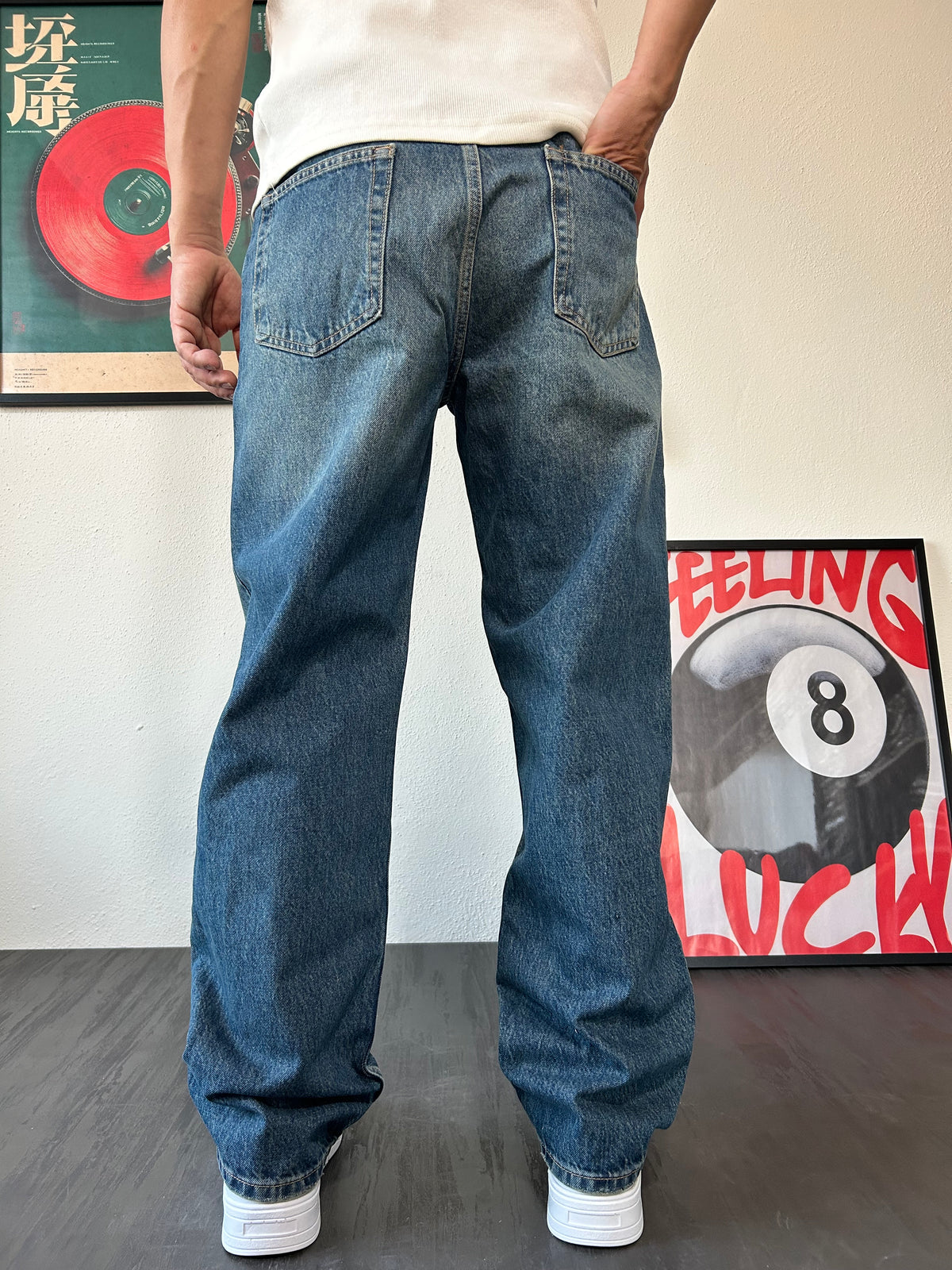 Baggy Fit Tintli Yeşil Yıkamalı Jean K-12